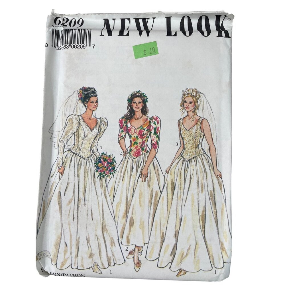 80s New Look 6209 Sewing Pattern Size 8-18 Wedding Formal Skirt Bridal UNCUT